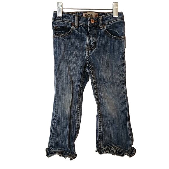 Children's Place 3t Ruffle Flare Stretch Jeans - Picture 1 of 6